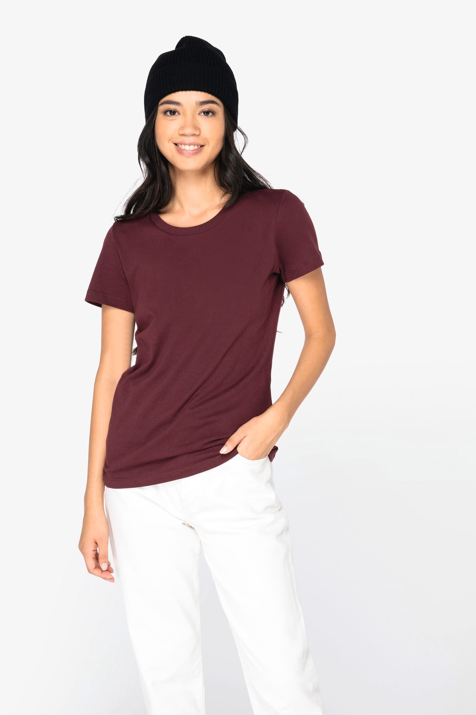 ★DNSR★ Ethnic jacquard half t-shirt ivory NS324 | T-shirt femme - Native Spirit EN